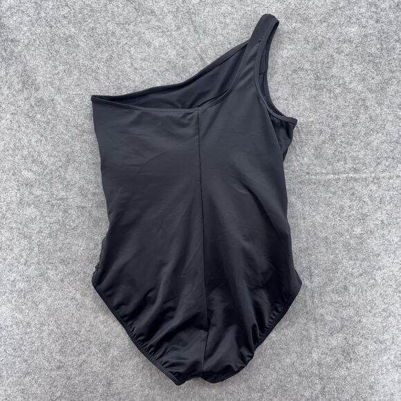 MiracleSuit Womens Jena One Shoulder One Piece Size 16 Black Mesh Slimming Beach - Picture 11 of 16